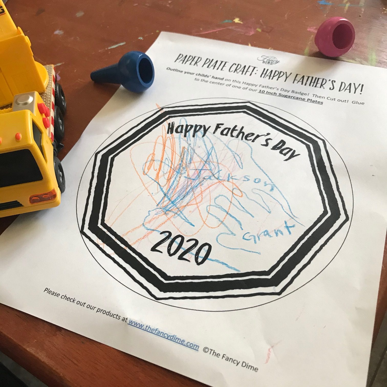 FREE Paper Plate Craft: Downloadable PDF Happy Father's Day! – The Fancy Dime