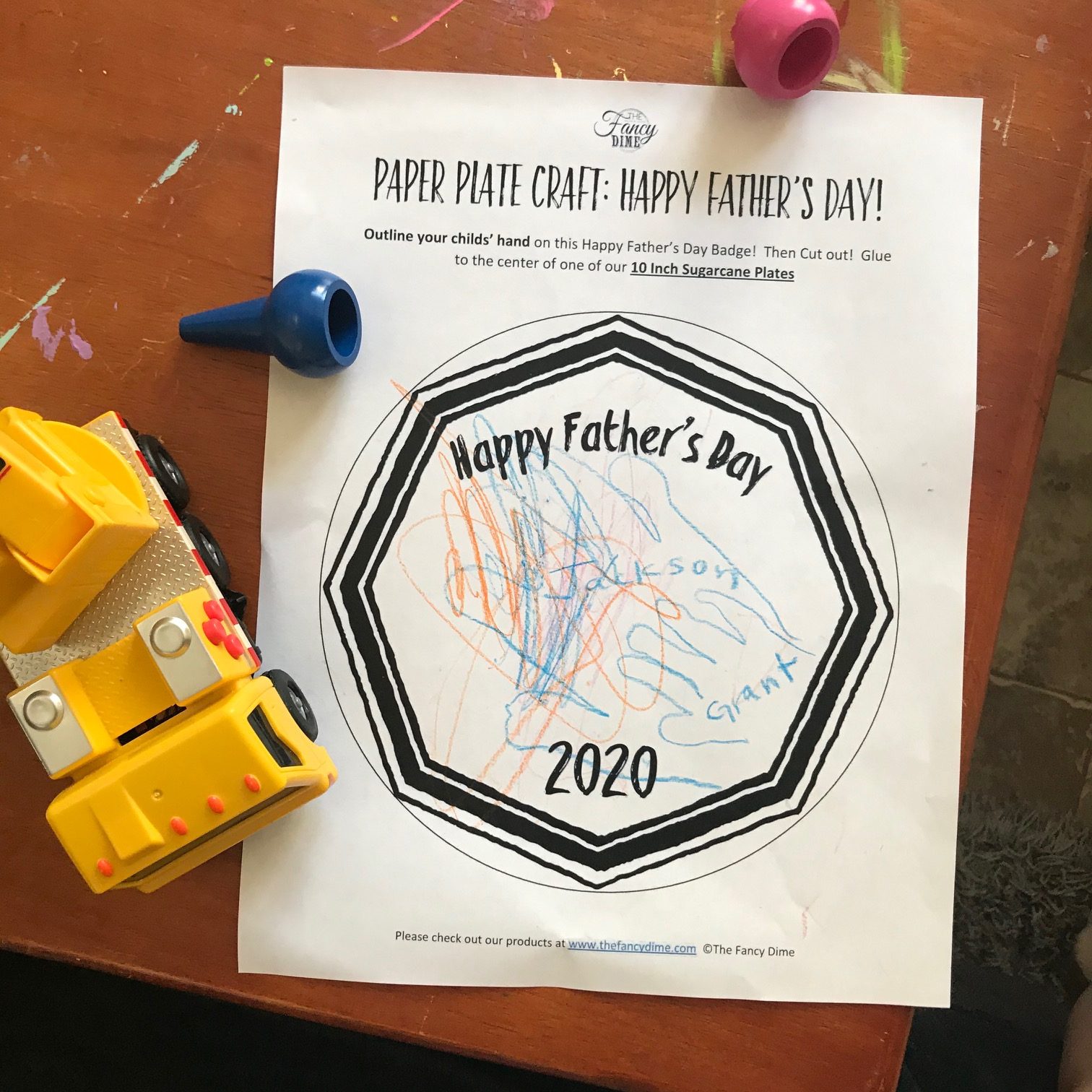 FREE Paper Plate Craft: Downloadable PDF Happy Father's Day! – The Fancy Dime